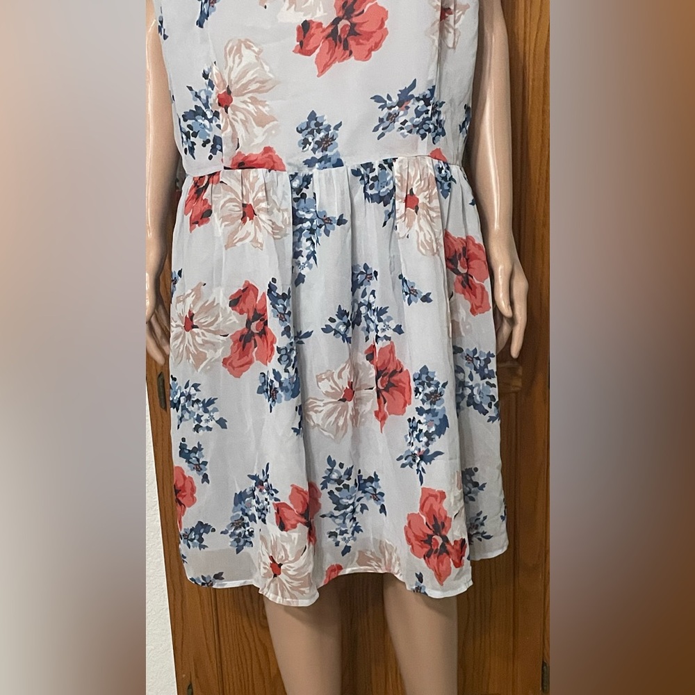BB Dakota Women's Plus Size Fit & Flare Sleeveless Chiffon Dress - Picture 4 of 5